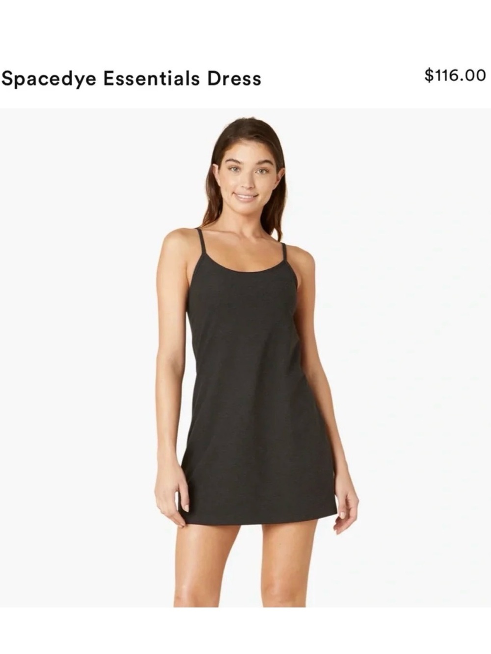 Beyond Yoga Charcoal Gray Spacedye Movement dress with built in shorts
